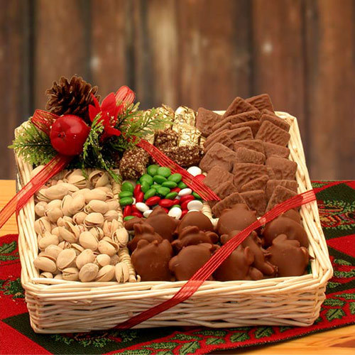 Buy best holiday gift baskets - Sweet Treats Holiday Gift Tray, Elegant Gift Baskets Online